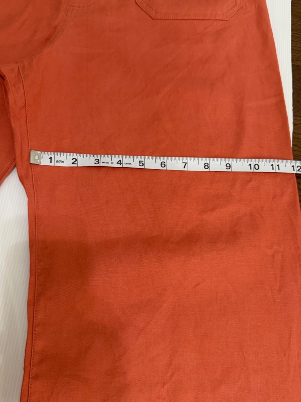 Anthropologie Maeve The Colette Crop Wide Leg Linen Blend Pants Orange Size 31 - Picture 9 of 12
